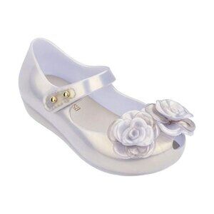 NEW mini melissa Kid Baby Ultragirl Flower II Beige Pearl Floral MJ Strap